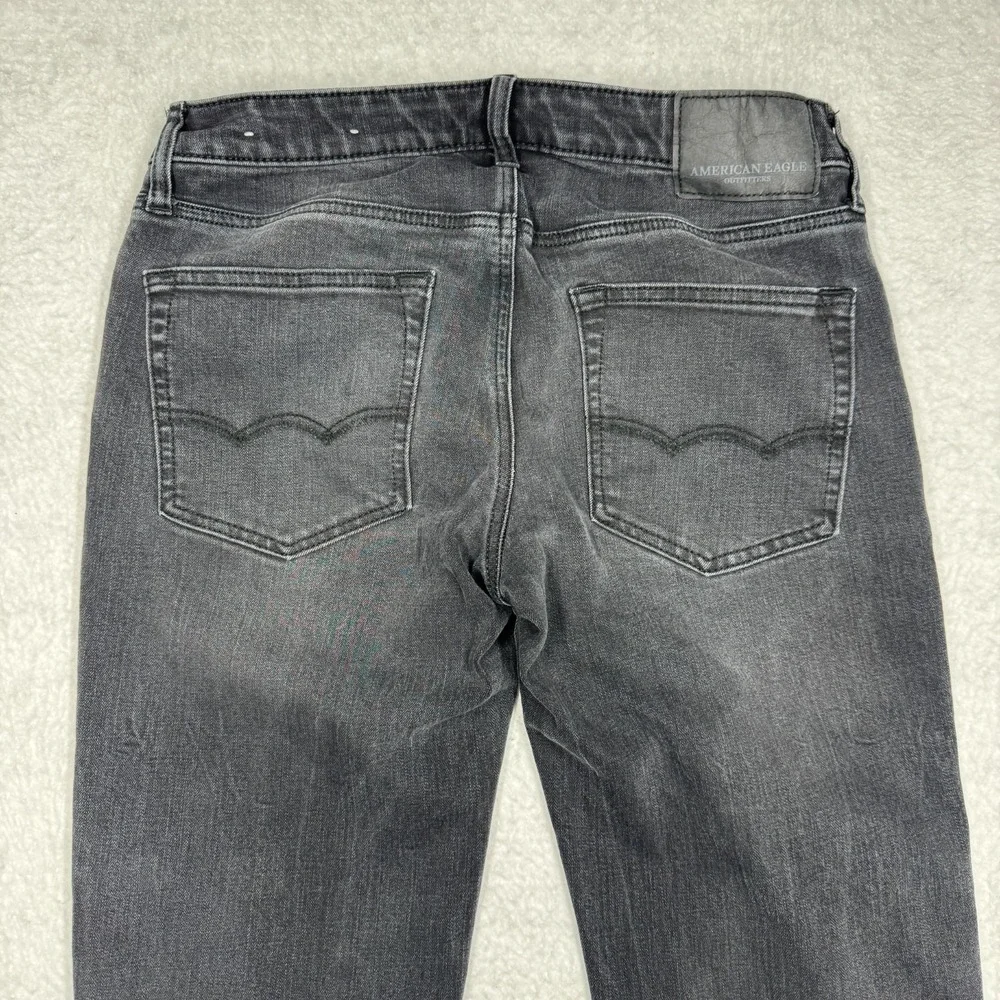 American Eagle Jeans Black‎ Denim Slim Skinny Extreme Flex 4 Grunge Men's 30x34